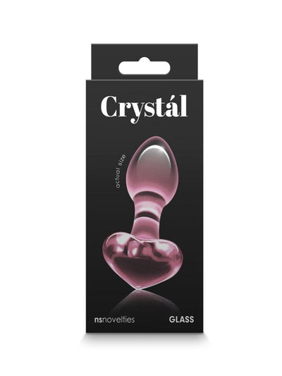 Crystál Glass Heart Anal Plug Pink 1